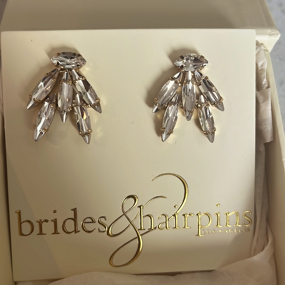 Brides and hairpins six stone crystal earrings brand new in the box